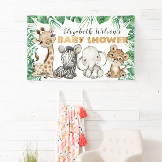 Safari Oerwoud Baby shower Banner (Insitu)
