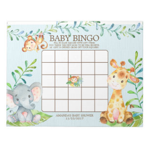 Safari Oerwoud Baby shower Bingo Game Notitieblok