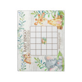 Safari Oerwoud Baby shower Bingo Game Notitieblok (Linkerzijde)