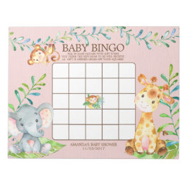 Safari Oerwoud Baby shower Bingo Game Notitieblok