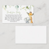 Safari Oerwoud Baby shower Books for Baby Visitekaartje (Voorkant / Achterkant)