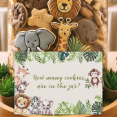 Safari Oerwoud Baby shower Cookie Jar Guessing spe Plaatskaartje