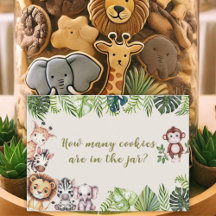Safari Oerwoud Baby shower Cookie Jar Guessing spe