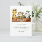 safari oerwoud baby shower dank je creditcard bedankkaart (Staand voorkant)