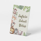 Safari Oerwoud Baby shower Dessert Table Reclamebord Met Voetstuk (Voorkant)