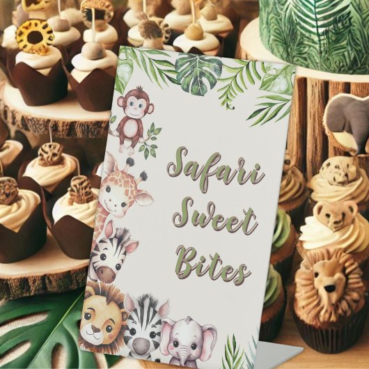 Safari Oerwoud Baby shower Dessert Table Reclamebord Met Voetstuk