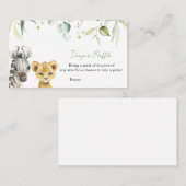 Safari Oerwoud Baby shower Diaper Raffle Visitekaartje (Voorkant / Achterkant)