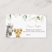 Safari Oerwoud Baby shower Diaper Raffle Visitekaartje (Voorkant)