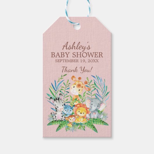 Safari Oerwoud Baby shower Favor Gift Label Cadeaulabel (Voorkant)