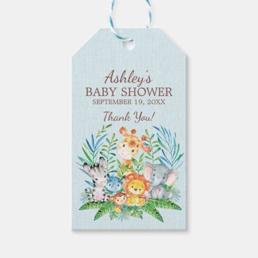 Safari Oerwoud Baby shower Favor Gift Label Cadeaulabel (Voorkant)