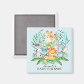 Safari Oerwoud Baby shower Favor Magnet (Voorkant / Achterkant)