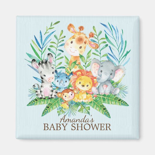 Safari Oerwoud Baby shower Favor Magnet (Voorkant)