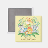 Safari Oerwoud Baby shower Favor Magnet (Voorkant / Achterkant)