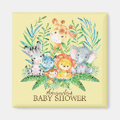 Safari Oerwoud Baby shower Favor Magnet (Voorkant)
