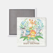 Safari Oerwoud Baby shower Favor Magnet (Voorkant / Achterkant)