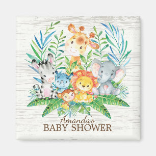 Safari Oerwoud Baby shower Favor Magnet