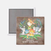 Safari Oerwoud Baby shower Favor Magnet (Voorkant / Achterkant)