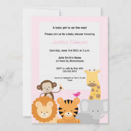 Safari Oerwoud Baby shower - Girl Kaart
