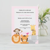 Safari Oerwoud Baby shower - Girl Kaart (Staand voorkant)