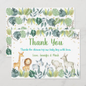 Safari Oerwoud Baby shower Hartelijk dank Bedankkaart (Voorkant / Achterkant)