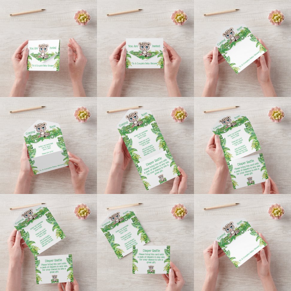 Safari Oerwoud Baby shower in één uitnodiging