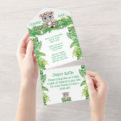 Safari Oerwoud Baby shower in één uitnodiging (Afscheurbaar)