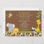 Safari Oerwoud Baby Shower Invitation Brow Kaart (Voorkant)
