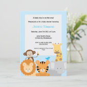 Safari Oerwoud Baby shower - Jongen Kaart (Staand voorkant)