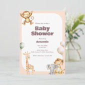 Safari Oerwoud Baby shower Kaart (Staand voorkant)