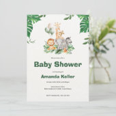 Safari Oerwoud Baby shower Kaart (Staand voorkant)