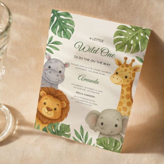 Safari Oerwoud Baby shower Kaart