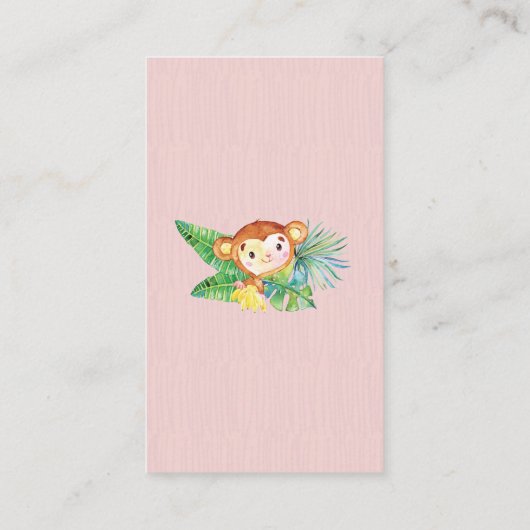 Safari Oerwoud Baby shower Luier Raffle Ticket Informatiekaartje (Achterkant)