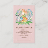 Safari Oerwoud Baby shower Luier Raffle Ticket Informatiekaartje (Voorkant)