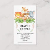 Safari Oerwoud Baby shower Luier Raffle Ticket Informatiekaartje (Voorkant)