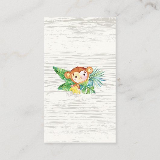 Safari Oerwoud Baby shower Luier Raffle Ticket Informatiekaartje (Achterkant)