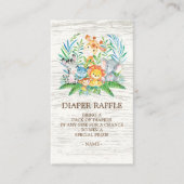 Safari Oerwoud Baby shower Luier Raffle Ticket Informatiekaartje (Voorkant)