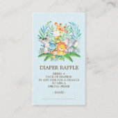Safari Oerwoud Baby shower Luier Raffle Ticket Informatiekaartje (Voorkant)