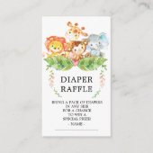 Safari Oerwoud Baby shower Luier Raffle Ticket Informatiekaartje (Voorkant)