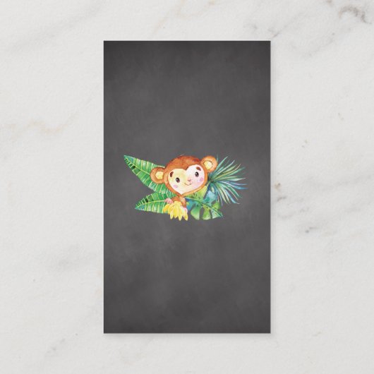 Safari Oerwoud Baby shower Luier Raffle Ticket Informatiekaartje (Achterkant)