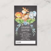 Safari Oerwoud Baby shower Luier Raffle Ticket Informatiekaartje (Voorkant)