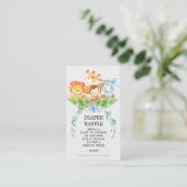 Safari Oerwoud Baby shower Luier Raffle Ticket Informatiekaartje (Staand voorkant)