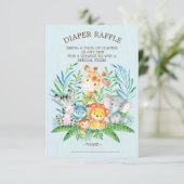 Safari Oerwoud Baby shower Luier Raffle Ticket Kaart (Staand voorkant)