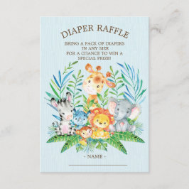 Safari Oerwoud Baby shower Luier Raffle Ticket Kaart