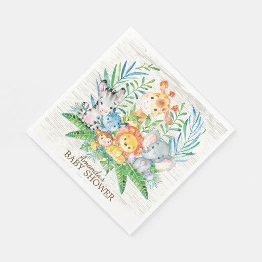 Safari Oerwoud Baby shower Paper Napkins Servetten (Hoek)