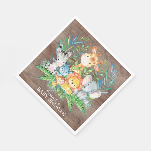 Safari Oerwoud Baby shower Paper Napkins Servetten (Hoek)