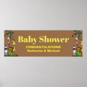Safari Oerwoud Baby shower Party Banner Poster (Voorkant)