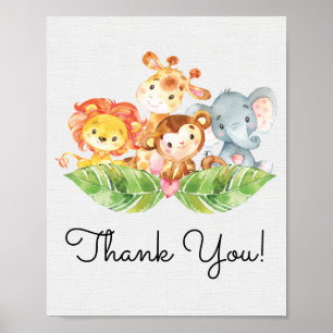 Safari Oerwoud Baby shower Sign Poster