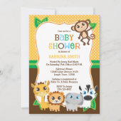 Safari Oerwoud Baby shower Uitnodiging (Voorkant)