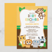 Safari Oerwoud Baby shower Uitnodiging (Voorkant / Achterkant)