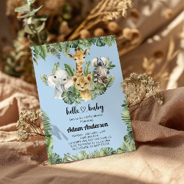 Safari Oerwoud Baby shower Uitnodiging – Leuk Dier